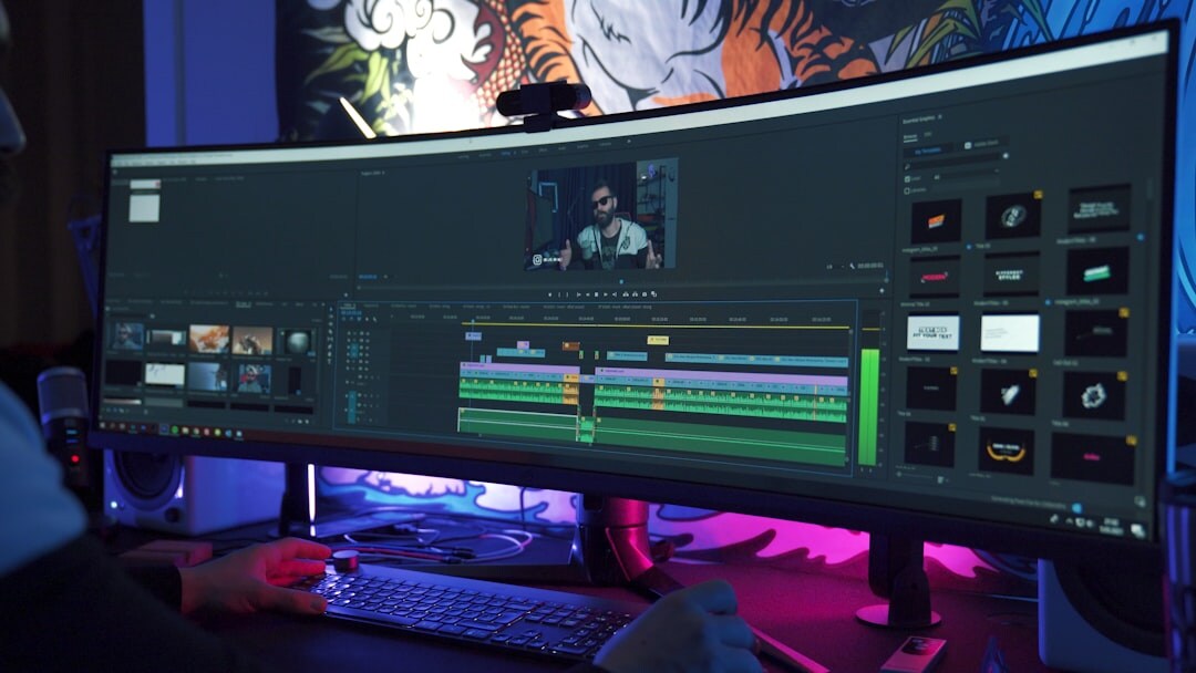 content creator editing video